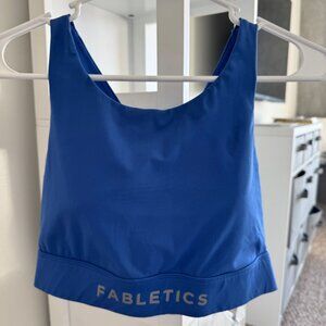 Women's Fabletics Sports Bra High Impact Royal Bue, Criss Cross Back -- Size S